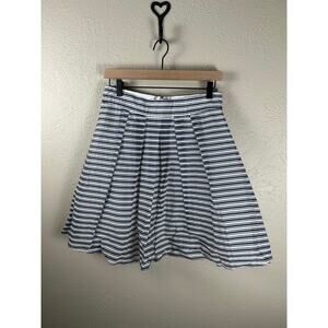 J.Crew Skirt Size 6 Nautical Stripes Lightweight Cotton Preppy Retro Lined Mini